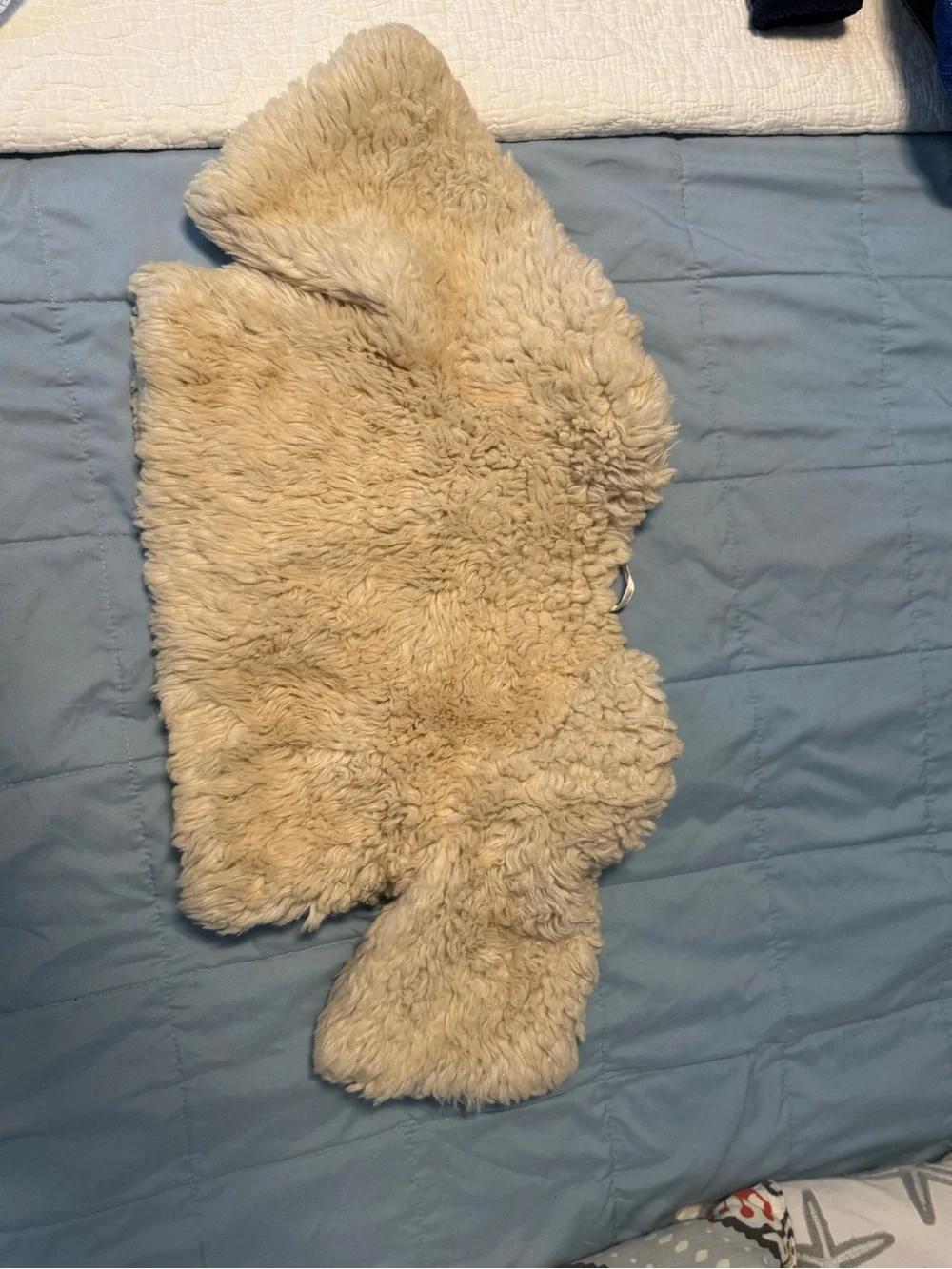 GAP Cream Faux Shearling Vest with Navy Label
